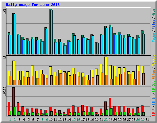 Daily usage for June 2013
