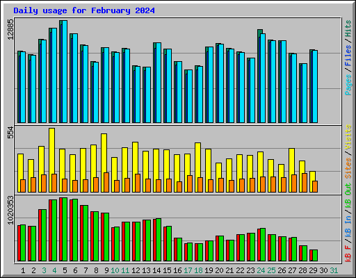 Daily usage for February 2024