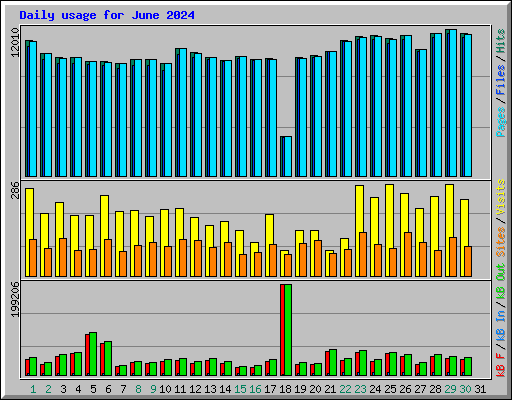 Daily usage for June 2024