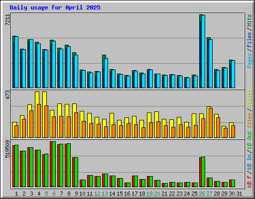 Daily usage for April 2025
