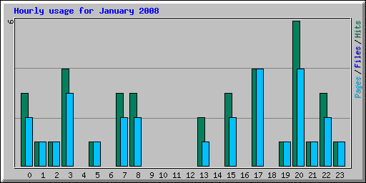 Hourly usage for January 2008
