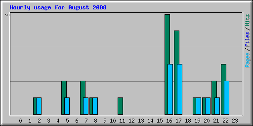 Hourly usage for August 2008