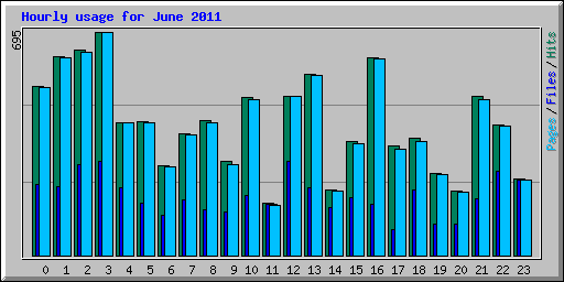 Hourly usage for June 2011