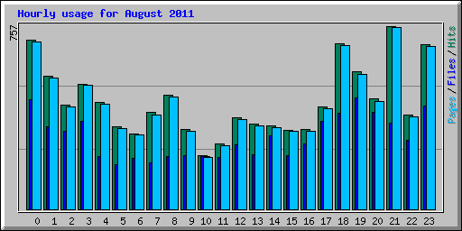 Hourly usage for August 2011