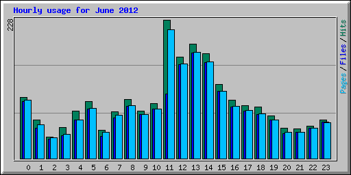 Hourly usage for June 2012