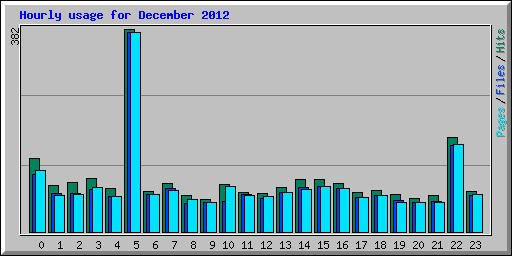 Hourly usage for December 2012