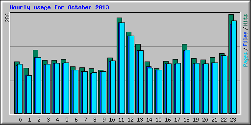 Hourly usage for October 2013