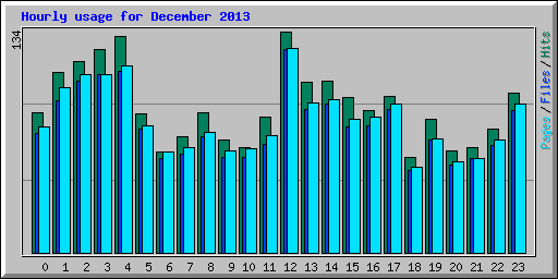 Hourly usage for December 2013
