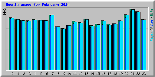 Hourly usage for February 2014
