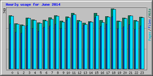 Hourly usage for June 2014