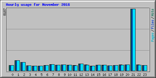 Hourly usage for November 2016