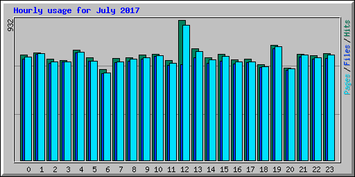 Hourly usage for July 2017
