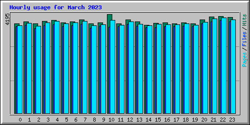 Hourly usage for March 2023