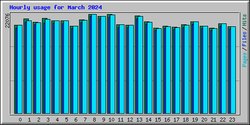 Hourly usage for March 2024