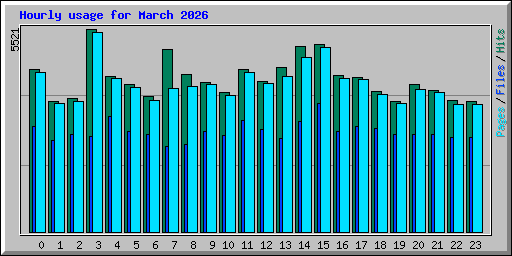 Hourly usage for March 2026
